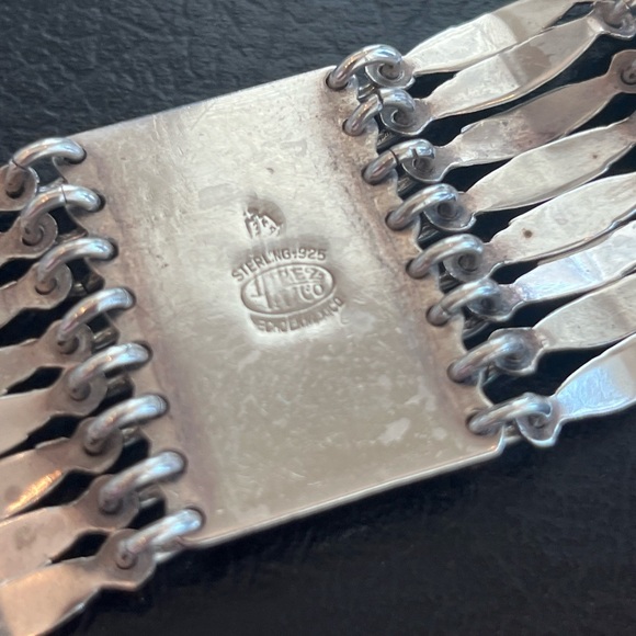 Sterling Silver Lopez Taxco panel bracelet - Picture 6 of 7